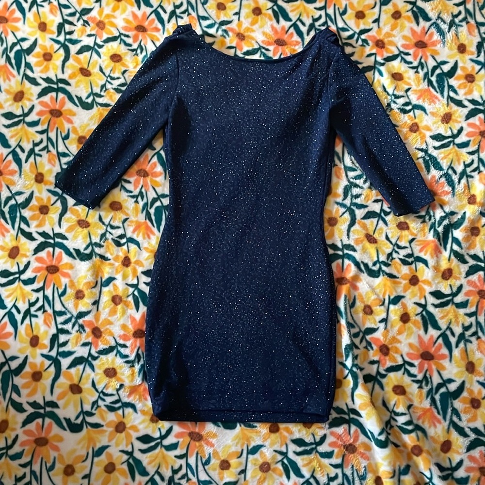Blue Backless Mini Dress